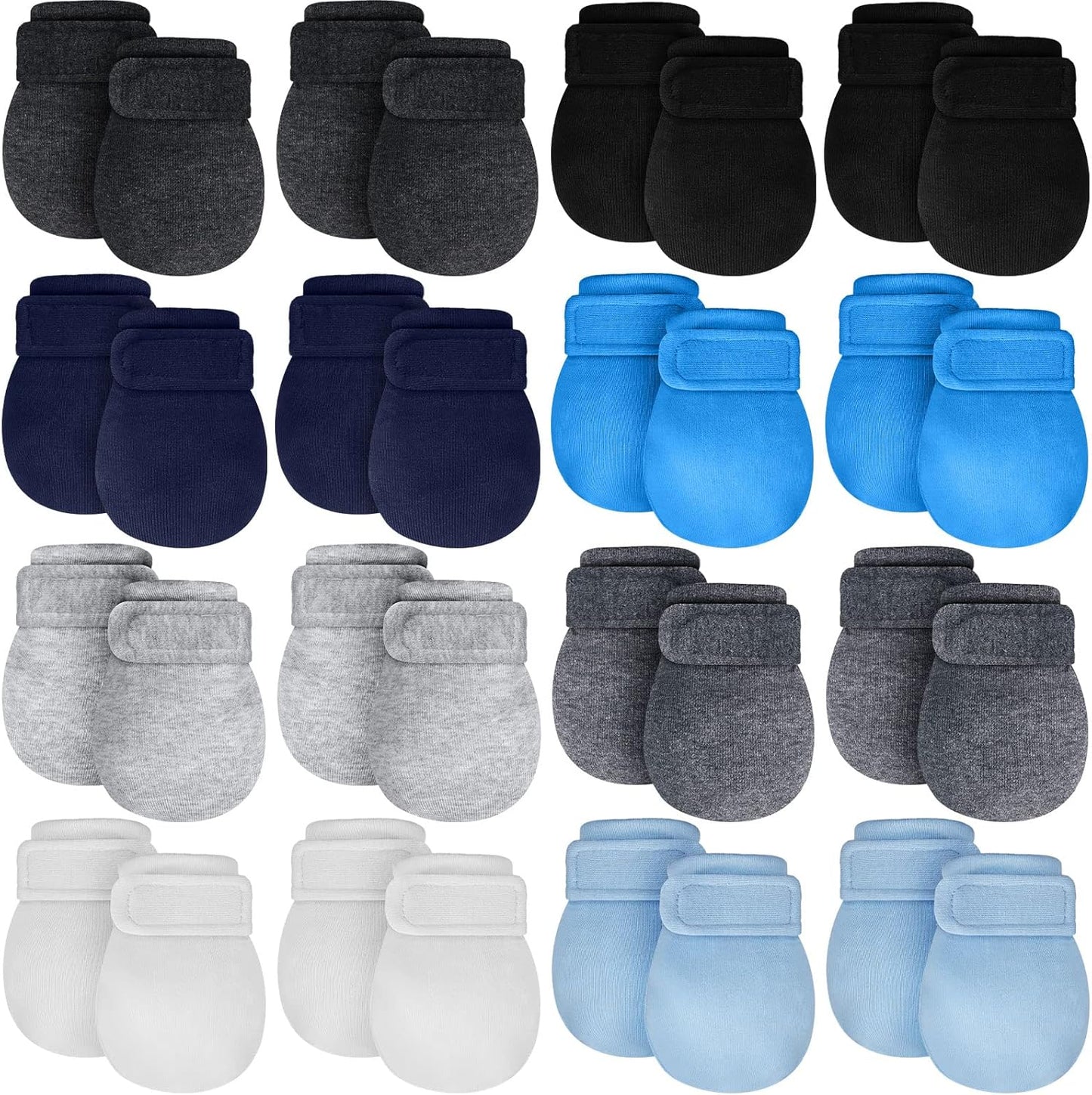 Newcotte Adjustable Baby Mittens No Scratch Newborn Cotton Breathable Gloves Warm Baby Mitts for Boys