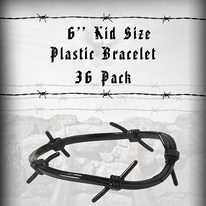 Novelty Barbed Wire Bracelets for Kids - Rodeo Cowboy Western Theme Party Favors - Barbed Wire Decoration Cowboy Western Party Decor - 36 Pcs Novelty Party Favor Bracelets (Plastic)