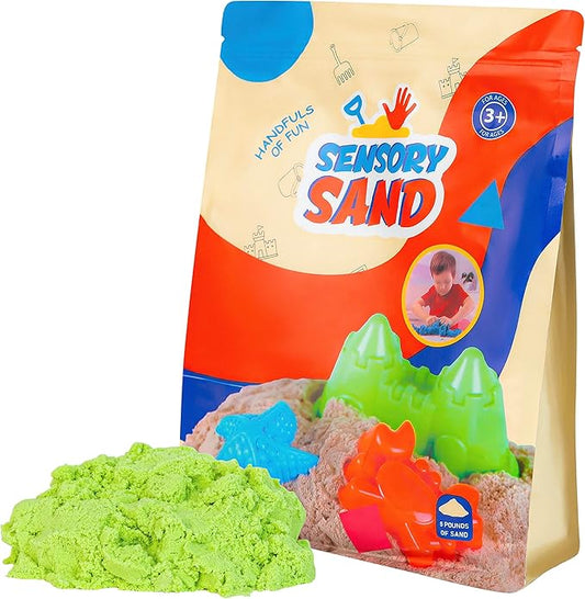 Sensory Sand 5 Pounds of Green Play Sand Bulk Refill Size