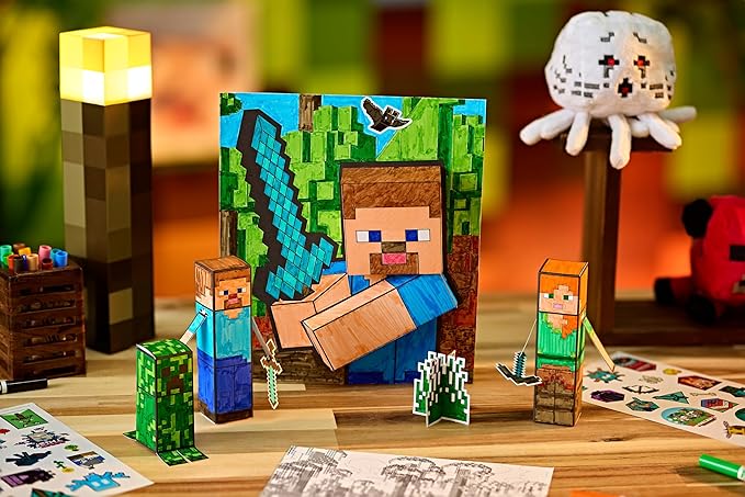 Crayola Minecraft, POPs 3D Kids Art Set, Coloring Book Alternative, Gift for Boys & Girls, Ages 6+