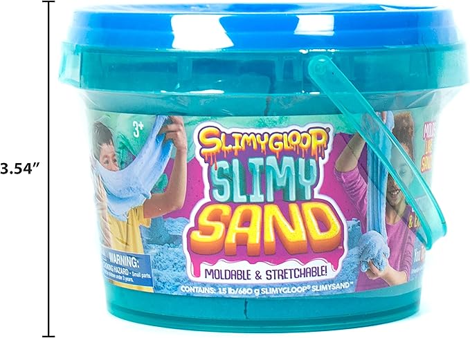 by Horizon Group USA, 1.5 Lbs of Stretchable, Expandable, Moldable Cloud Slime, Non Stick, Slimy Play Sand in A Reusable Bucket, Blue- A Sensory Activity , Light Blue