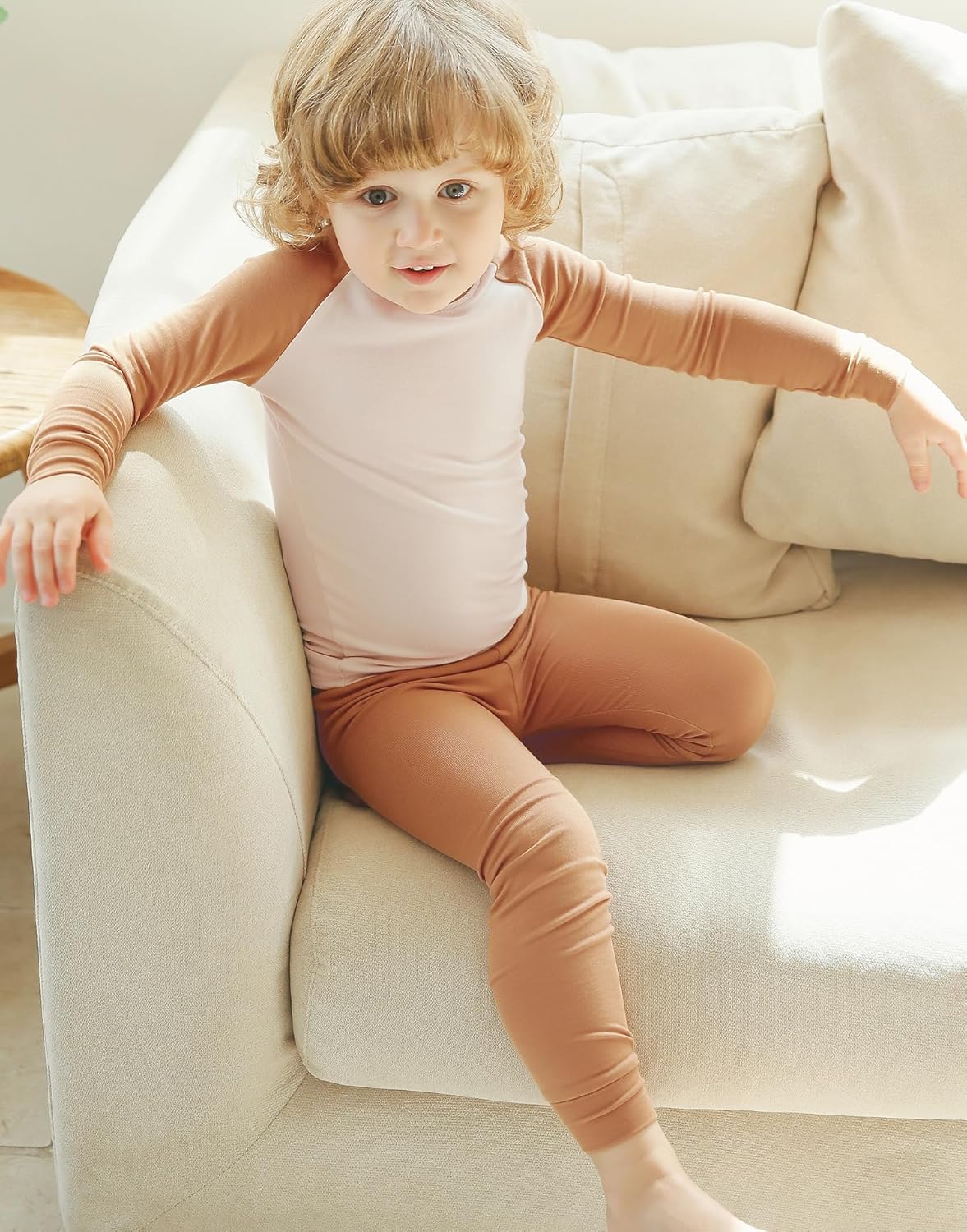 VAENAIT 6M-12Y Toddler Toddler Kids Toddler Girls Boys Soft Comfy Modal Tencel Solid Raglan Sleepwear Pajamas Pjs 2pcs Set