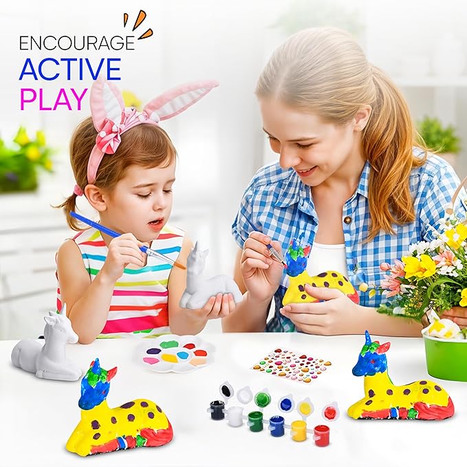Neliblu DIY Unicorn Craft Kit - Unicorn Project Painting Kit - Paint Your Own Unicorn Masterpiece for Girls, Birthday Parties, and Creative Play - Ideal Gift Set for Little Pony Lovers