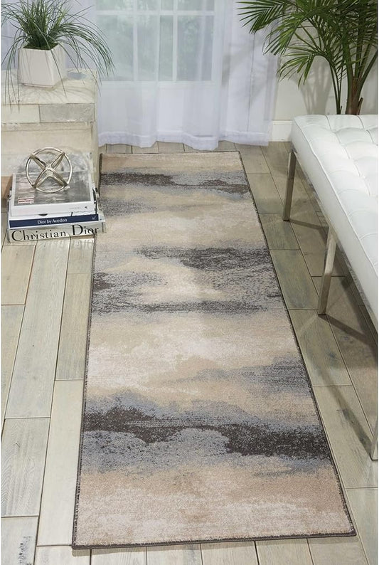 Nourison Maxell Nourison Flint 2'2" x 10' Area Rug, Easy Clean, Non Shedding, Bed Room, Living Room, Dining Room, Kitchen (2x10)