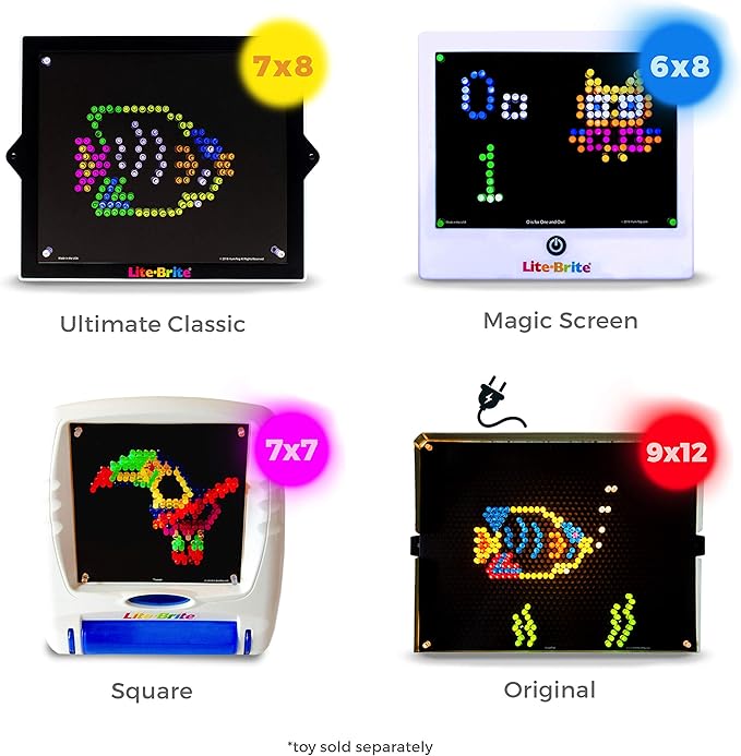 Holiday Refill templates for Basic Fun Lite Brite Magic Screen (12 Sheets, 6x8)