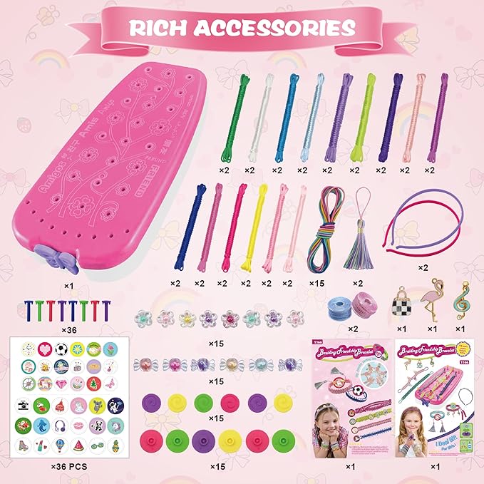 Friendship Bracelet Making Kit for Girl, Arts and Crafts Kit for Kids Ages 7-16, Jewelry Making Kit for Girls Ideas Gifts, Perfect Christmas Birthday Gifts for Girls Ages 7 8 9 10 11 12 13 Year Old