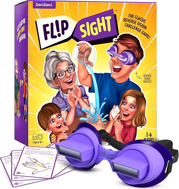 Upside Down Goggles Challenge FlipSight Family Game for Kids and Adults - Kid Games for Boys & Girls 8-12 - Gifts for 9 Year Old Boy - Fun Stuff - Funny Cool Family Night Party - Teen Toys for Kids