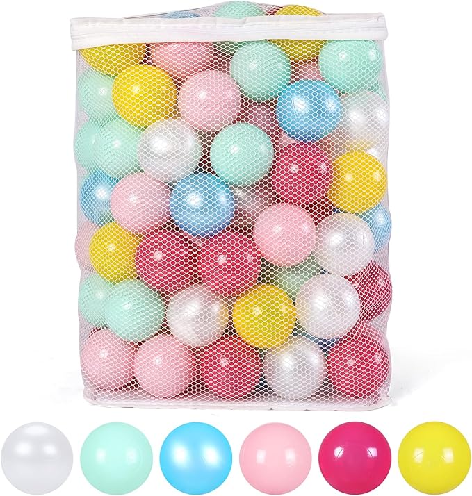 GOGOSO Ball Pit Balls for Toddles, Kids Plastic Balls for BallPit, Pool, Baby Party Accessories, Birthday Decoration 50 100 200 500 1000