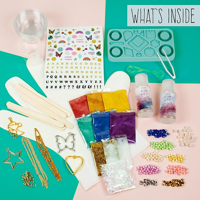 STMT D.I.Y. Resin Jewelry Studio, All-in-One Resin Jewelry Making Kit with Molds, Fun DIY Kit to Make Your Own Necklaces, Bracelets & More, Great Gift for Teen Girls 14+