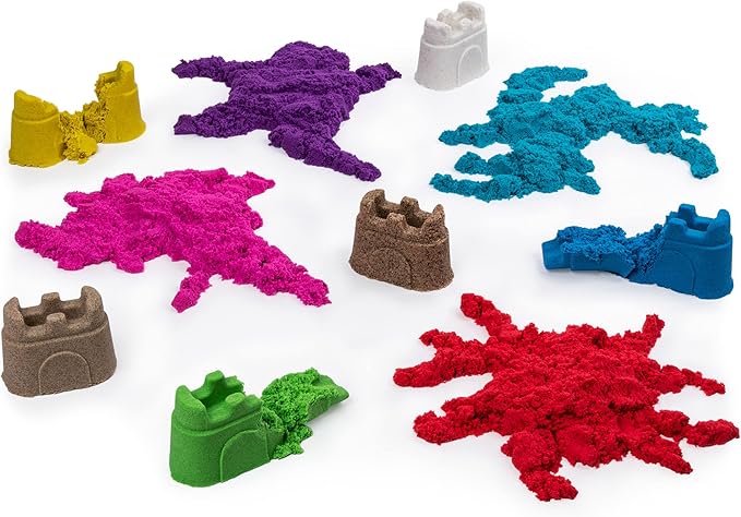 Kinetic Sand, Castle Containers 10-Color Pack of Play Sand for Party Favors, Goodie Bags, Sensory Toys for Kids Ages 3 and up