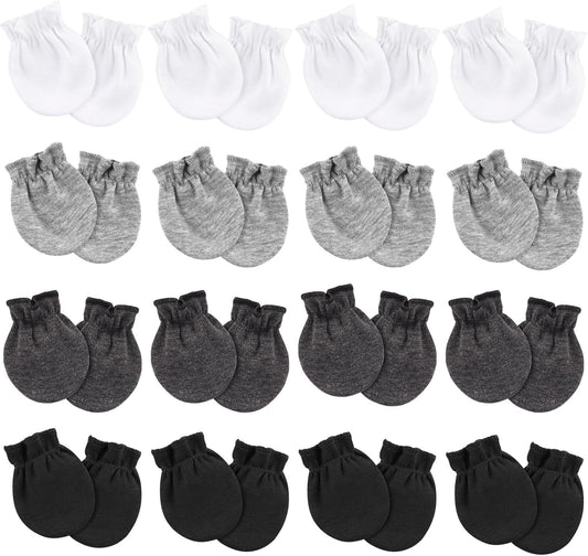Newborn Baby Mittens No Scratch Cotton Elastic Wrist Gloves Infant Toddler Mittens for Baby Boy Girl 0-6 Months