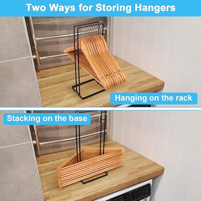 Hanger Holder Organizer 4 Pack, Clothes Hanger Organizer Hanger Stacker for Closet Laundry Room Hanger Storage, RV Hanger Rack Stand Caddy for Velvet Felt Plastic Coat Hangers Adult Kids Pants Hangers