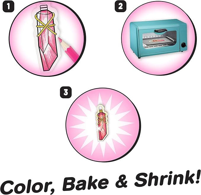 Just Play Shrinky Dinks 68-piece Jewelry Kit, Includes Beads, Barrettes, Elastic String and Earring Hoops, Kids Toys for Ages 5 Up