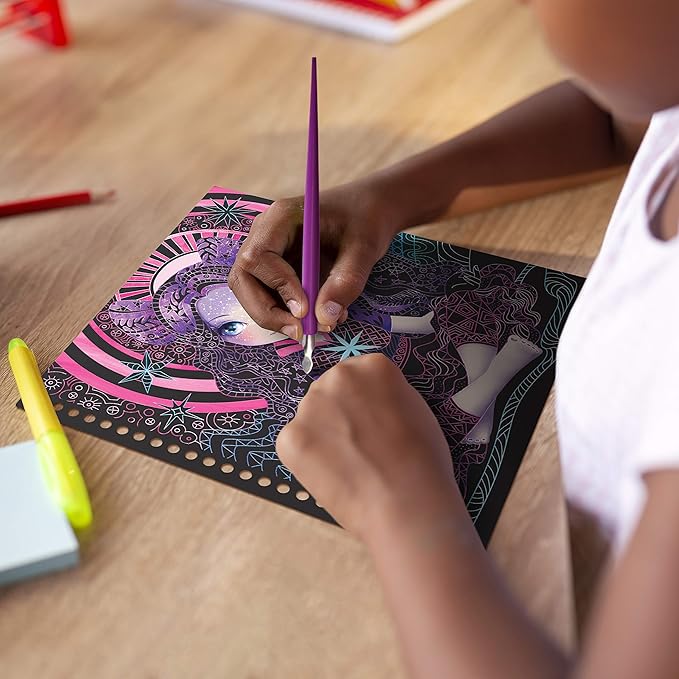 Nebulous Stars Zen Scratch and Sketch – Scratch Art Book for Kids – Perfect No-Mess Creative Craft