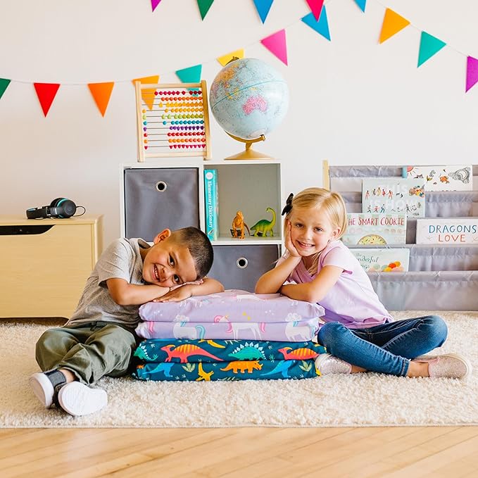 Wildkin Kids Nap Mat Cover for Boys & Girls, Sewn-in Flap Design Rest Mat Cover, Perfect for Preschool and Daycare, Fits our Vinyl Nap Mat up to 1.5 Inches Including Basic Sleep Mat (Butterfly Garden)