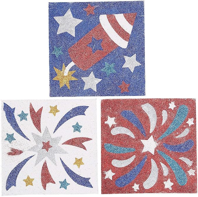 Patriotic Glitter Art - Crafts for Kids and Fun Home Activities