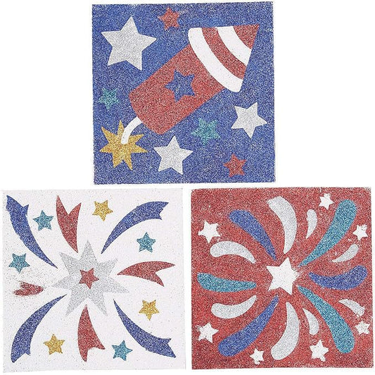 Patriotic Glitter Art - Crafts for Kids and Fun Home Activities