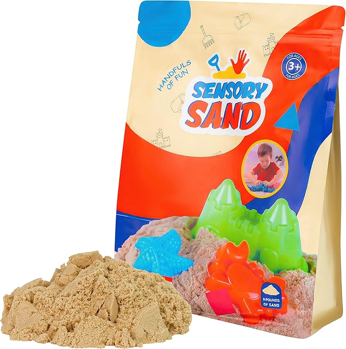 Sensory Sand Bulk Refill 5 Pounds of Brown Sensory Play Sand for Boys and Girls