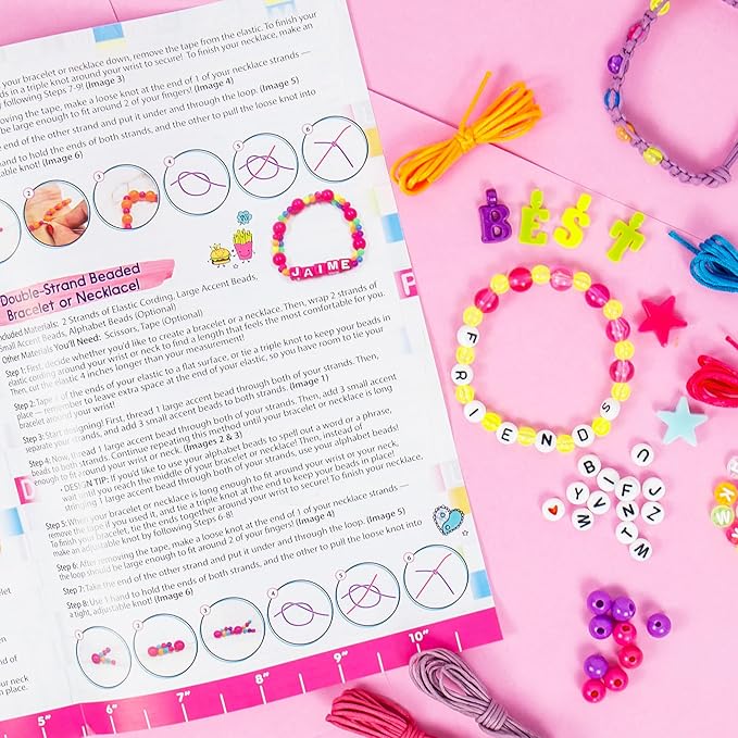 Just My Style Personalized Alphabet Beads, Includes 1000+ Charms & Beads, Makes Over 40 Pieces of Jewelry, Great Bead Kit, Fun Bracelet Making Kit