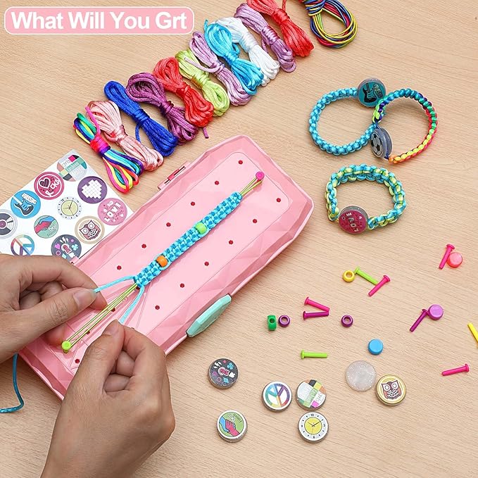 YOPYCCD Friendship Bracelet Making Kit for Girls, String Bracelets Maker Arts and Crafts, Kids Jewelry Making Kit Christmas Birthday Gifts for Ages 6 7 8 9 10 11 12 Year Old