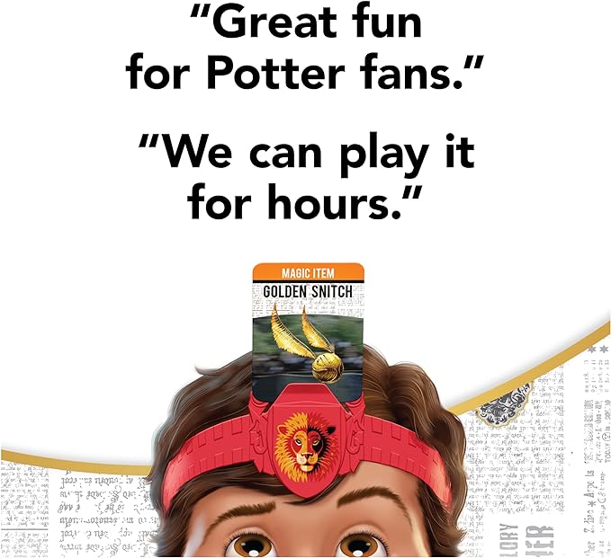 Hedbanz, Harry Potter Wizarding World 2022 Edition with New Cards Family Board Game Gift Toy Merchandise Books Movies Card Game House Headbands, for Adults & Kids Ages 6 and up