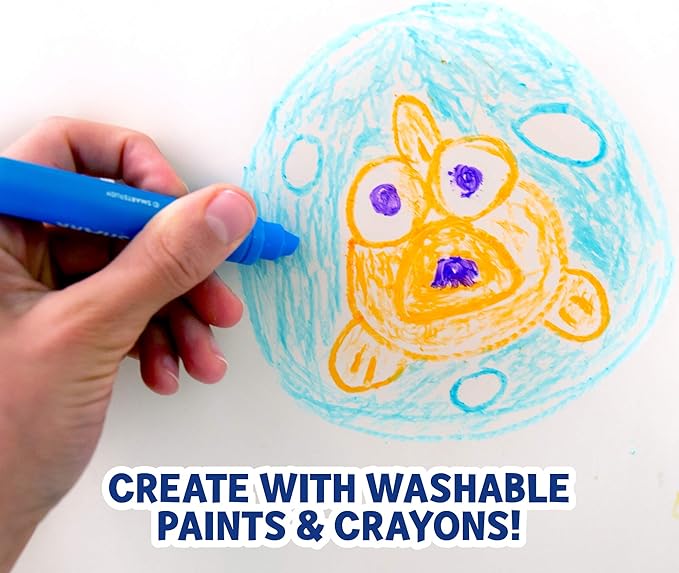 Baby Shark Bath Art Creations Play Set for Kids & Toddlers - Draw Washable Artwork During Bathtime or Shower Time - Dissolvable & Washable Paints, Crayons & Stickers for Kids Ages 3, 4, 5, 6