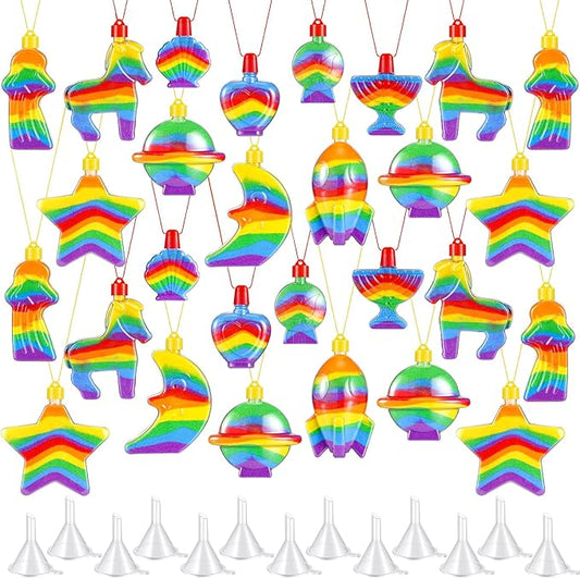 Uiifan 100 Pcs Sand Art Bottle Necklaces Bulk Sand Art Craft Kits for Kids Sand Art Containers for Crafts Supplies Fun Collection Bottles for DIY Art Activity Group with Plastic Funnels
