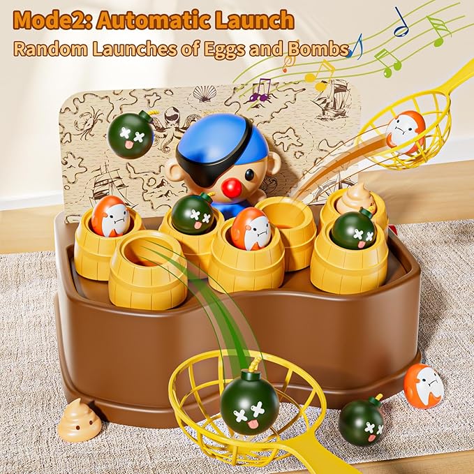 Pirate Bounce and Catch Games for Kids 3-5, Toddler Games for Kids 4-6, Birthday for 5-7 Boys and Girls, Family Toddler Board Games