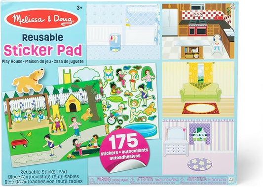 Melissa & Doug Reusable Sticker Pad Set: Play House - 175+ Reusable Stickers