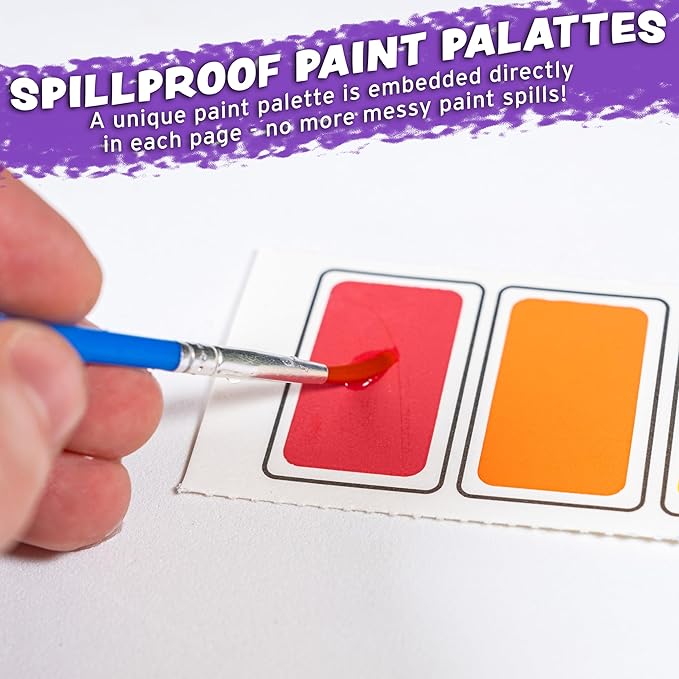 Imagination Works® Paint with Water Books for Kids, 6 Pack | Watercolor Coloring Book Set for Toddler Activities | Spillproof Kids Paint Palette on Each Page | Airplane Toys & Travel Toys for Kids