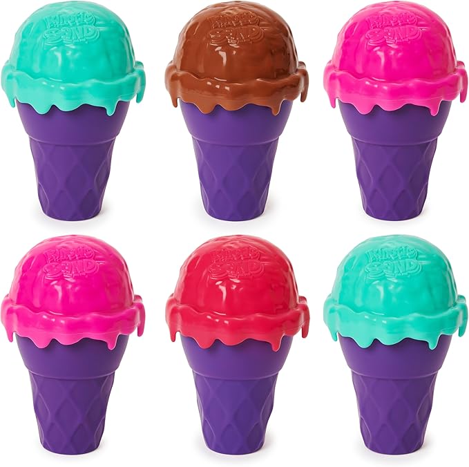 Kinetic Sand Scents, Ice Cream Cone Container, 6-Pack with 24oz of All-Natural Scented Play Sand (Amazon Exclusive), Sensory Toys for Ages 3 and up