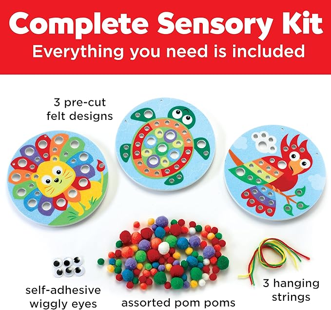 Creativity for Kids Pom Pom Pictures: Animals - Preschool Learning Activities, Sensory Toys for Toddlers, Toddler Arts and Crafts for Ages 3-5+