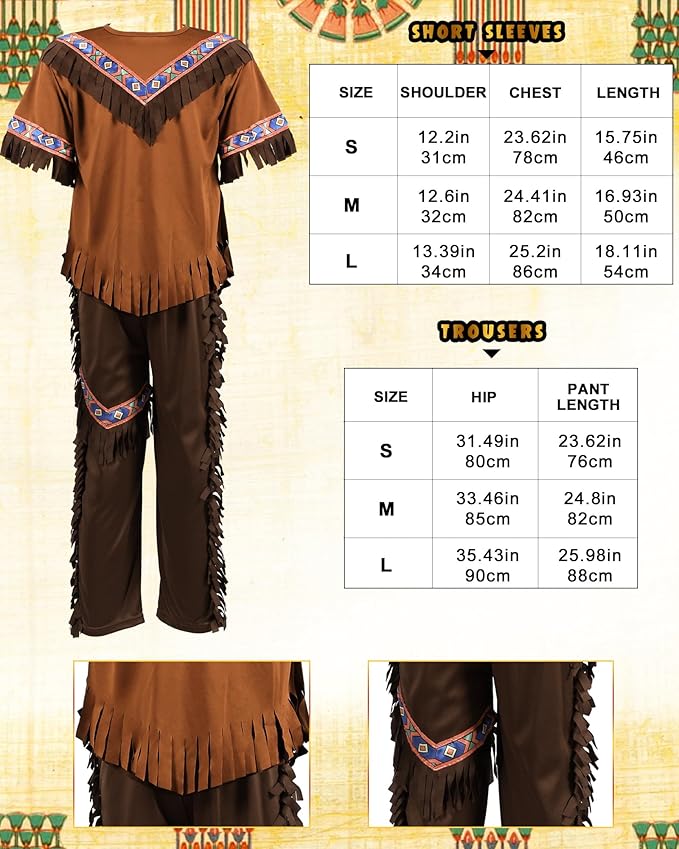Liitrsh 6 Pcs Kids Native American Costume Sets Boys Girls Indian Costume Holiday Party Fancy Dress Cosplay