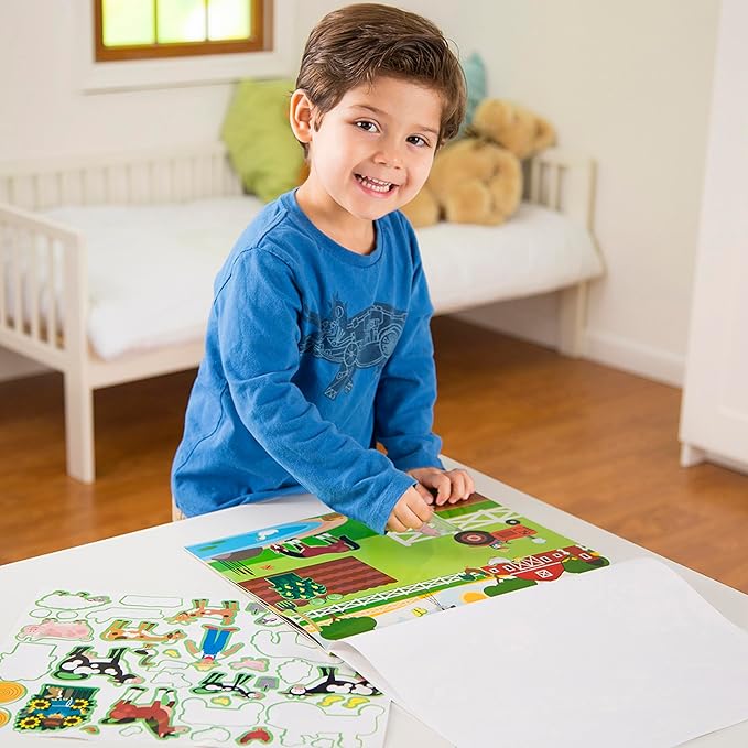 Melissa & Doug Reusable Sticker Pads Set: Prehistoric, Habitats, and Vehicles