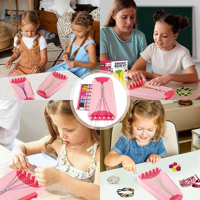Rdfmy Friendship Bracelet Making Kit for Girls, Arts and Crafts Bracelets String Maker Kit for Kids Ages 8-12 Christmas Birthday Gifts