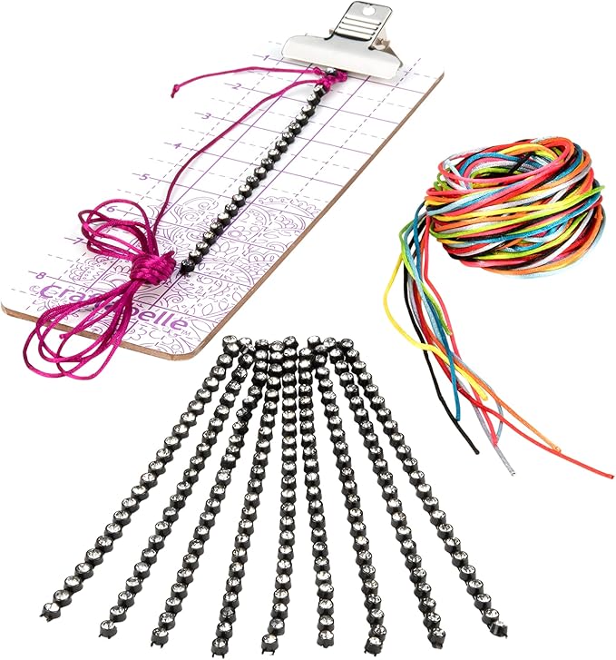 – Friendship Sparkles Creation Kit – Bracelet Making Kit – 31pc Jewelry Set with Rhinestone Chains – DIY Jewelry Kits for Kids Aged 8 Years +