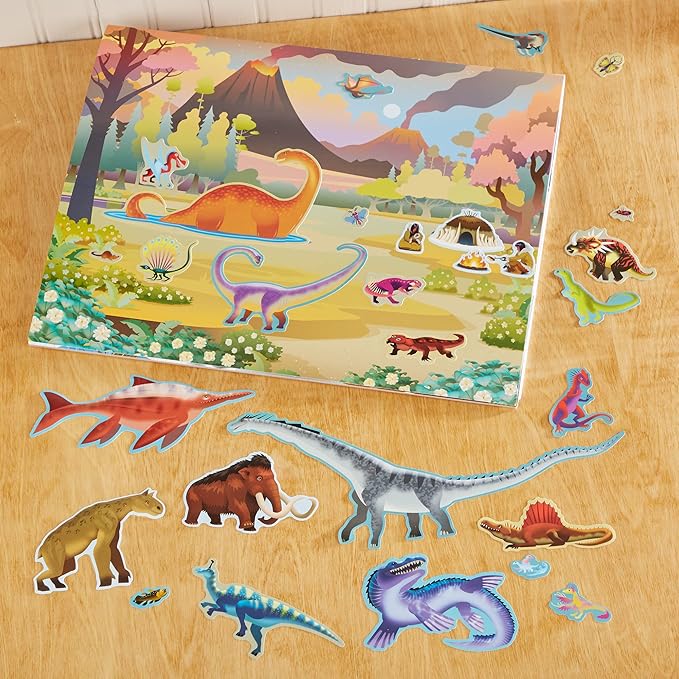 Melissa & Doug Reusable Sticker Pads Set: Prehistoric, Habitats, and Vehicles