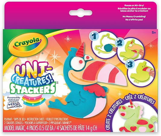 Crayola Uni-Creatures Model Magic Stackers, Unicorn Craft Kit, Gift for Kids, Ages 5, 6, 7, 8