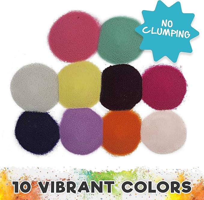 CuteyCo Crafty Sand Pack - 10 Colors: 11 lbs of Vibrant Craft Sand & Play Sand for Girls
