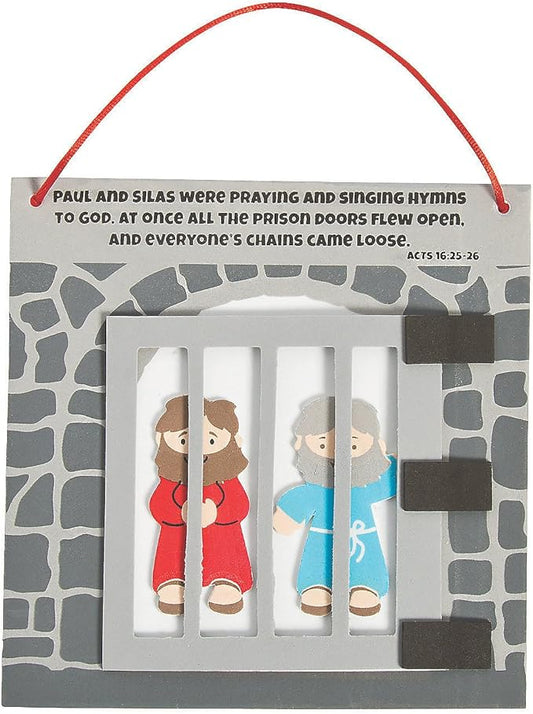 Fun Express Paul & Silas in Prison Craft Kit - Crafts for Kids and Fun Home Activities - VBS Vacation Bible School Supplies/Decor