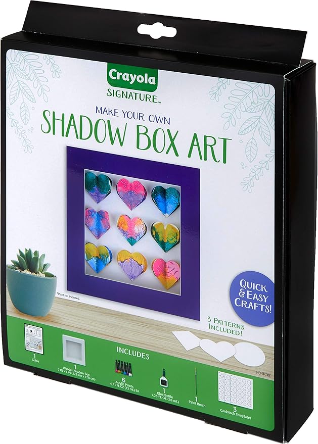 Crayola DIY Shadow Box, Personalized Picture Frame Kit, for Mom, 13 Pcs