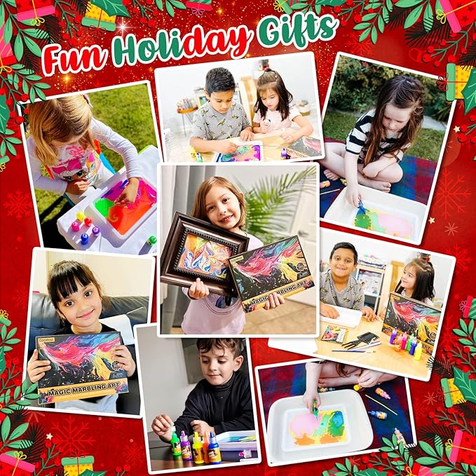 Water Marbling Paint for Kids - Arts and Crafts for Girls & Boys Crafts Kits Ideal Gifts for Kids Age 3-5 4-8 8-12