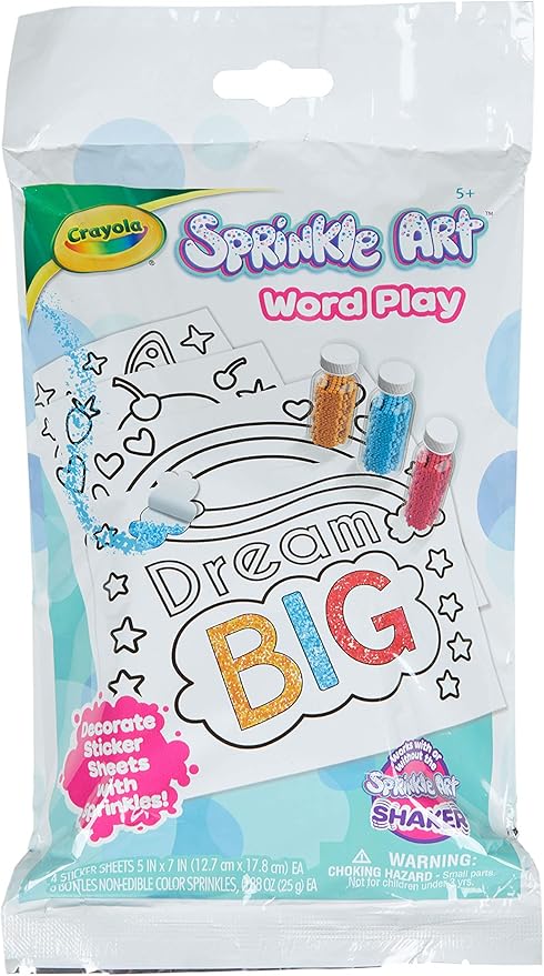 Crayola Sprinkle Art Say What Activity Kit, Word Art, Gift for Girls, Age 5, 6, 7, 8