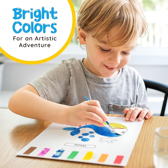 Paint With Water Coloring Book for Toddlers: Mess Free Kids Watercolor Painting Activity Kit - Arts and Crafts For Ages 2 3 4 5 6 Years Old - Animals - Pocket Travel Book, Gift Toy, Stocking Stuffers