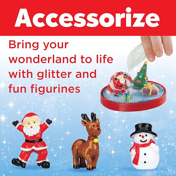 Creativity for Kids Make Your Own Holiday Snow Globes - Holiday Crafts for Kids, Create 3 DIY Snow Globes, Christmas Activities for Kids Ages 6-8+