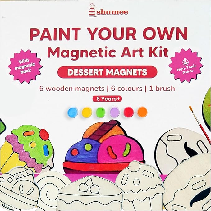 DIY Wooden Magnets, Wood Painting Arts and Craft Supplies for Boys Girls Ages 6 7 8 9 10 11 & 12, Easter Gifts, Birthday Party Activities Craft for Kids, Valentine's Day Gift for Kids