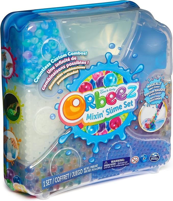 Orbeez Mixin’ Slime Set with 2500+ Orbeez (Micro, Shimmer, Marble & Glow in The Dark), 5 Tools, Storage, One & Only, Sensory Toys for Kids Ages 5+
