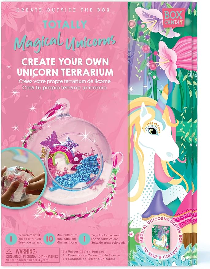 Totally Magical Unicorns Hanging Mini Diorama Terrarium Kit to Make and Display