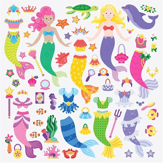 Melissa & Doug Puffy Sticker Activity Book: Mermaids - 65 Reusable Stickers - FSC Certified
