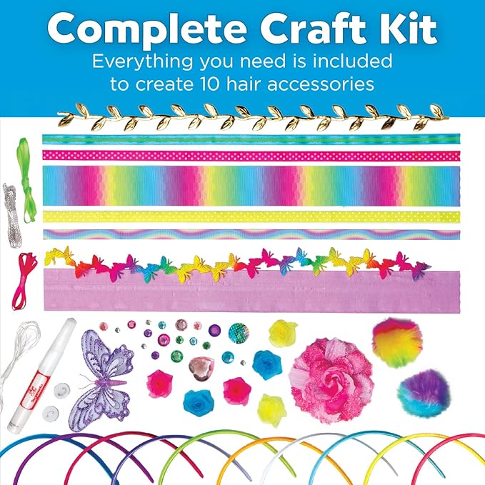 Creativity for Kids Fashion Headband Making Kit - Makes 10 DIY Headbands, Arts and Craft Kits for Ages 5-7+, Kids Activities, Birthday Gifts for Girls